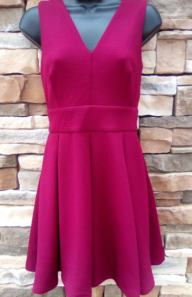 Maroon Fit and Flare Tank Dress